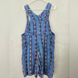 Vtg Overalls Shorts Ethnic Western Womens M/L Dungarees 70s 80s 90s Y2k